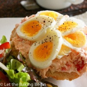 Toasted Sesame Bun with Salmon and Egg| by Let the Baking Begin!