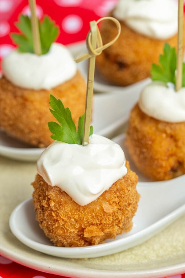 Stuffed Potato Croquettes or Mashed Potato Pancakes filled with Meat are perfect dish to make with leftover mashed potatoes.
