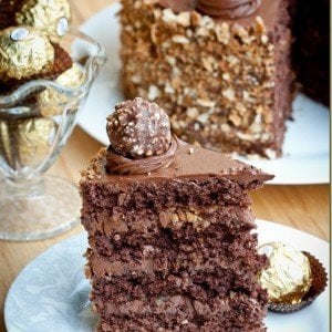 Ferrero Rocher Cake - Rich with Chocolate & Hazelnuts, this cake is amazing!