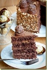 We all know how wonderful Ferrero Rocher candies are, so you don’t need me telling you that this cake is good!