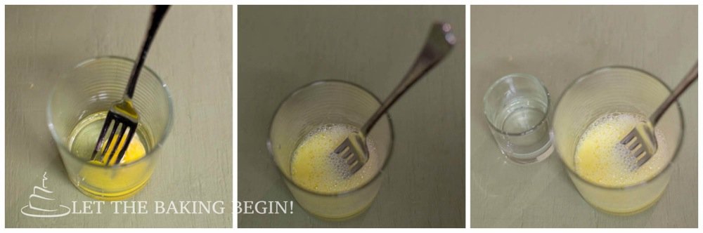 How to whisk eggs together and water for the egg wash in this sweet crescent recipe.