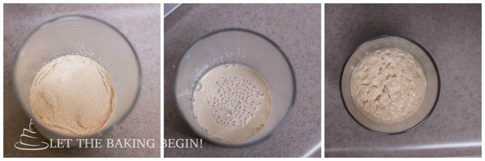 How to combine milk and instant yeast and let it rise.