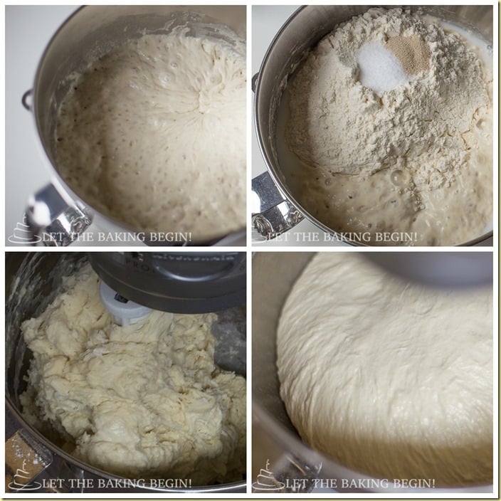 How to prepare the homemade bread dough in a Kitchen aid mixer. 