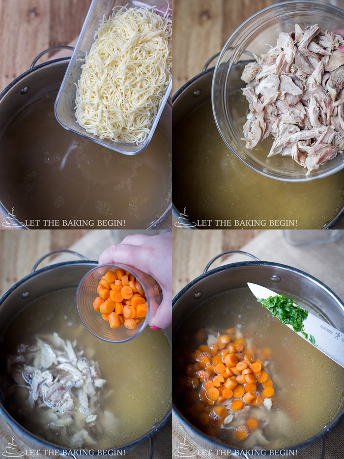 How to add ingredients to a pot and mix.