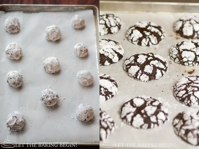 Place cookie balls onto a baking sheet and bake.
