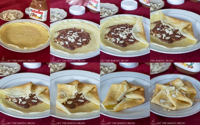 How to fold stuffed crepes using the hexagon overlapping folding method. 