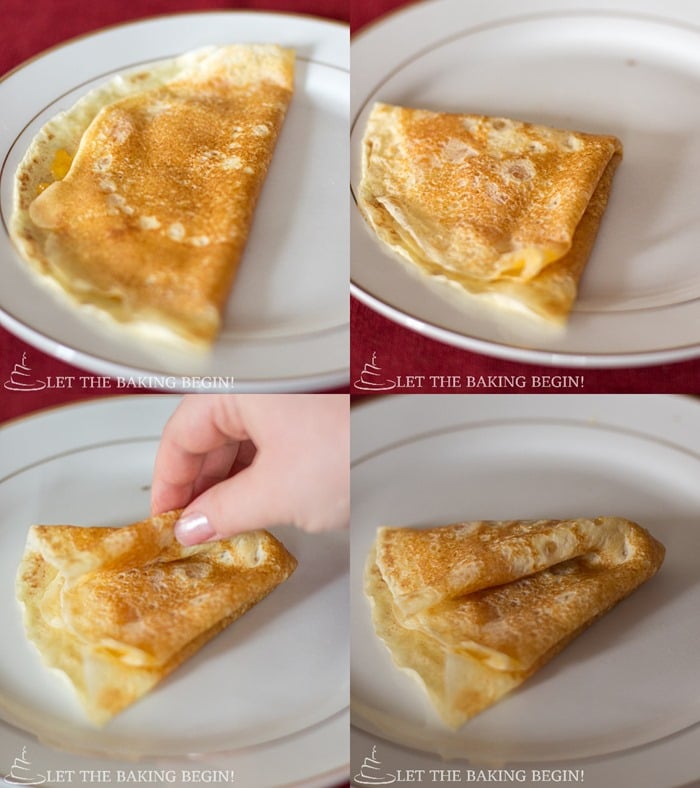 How to fold stuffed crepes using the Suzette style fold.