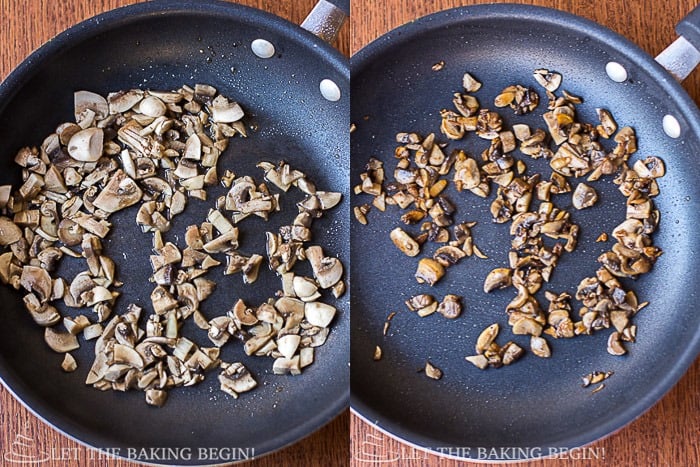 How to saute mushrooms in a skillet.