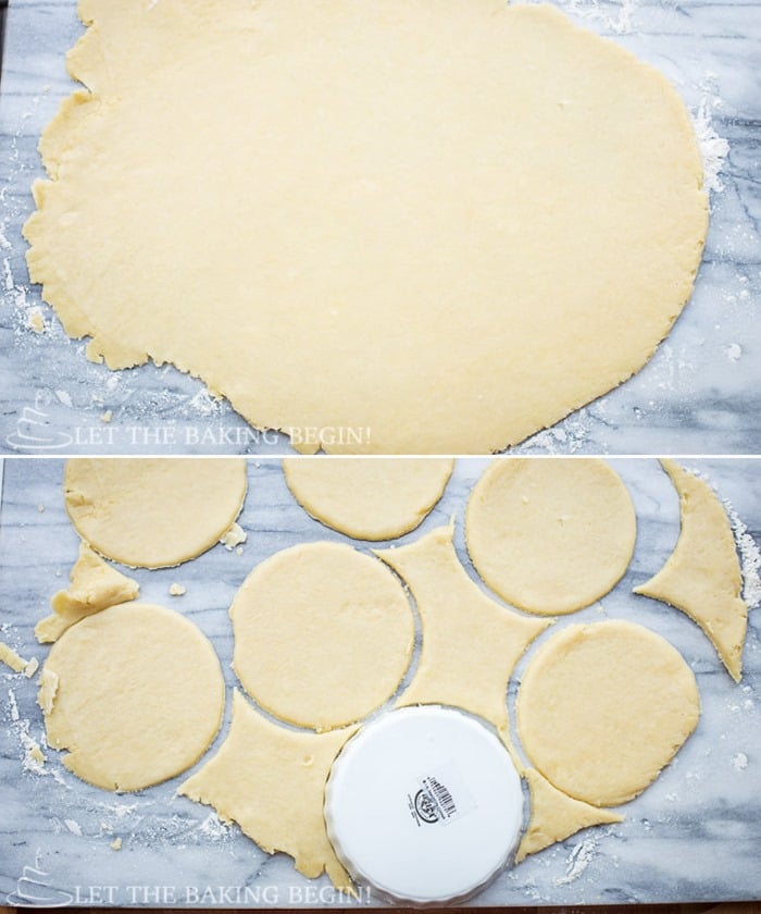 How to roll out dough and cut out circles.