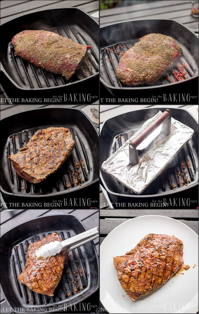 Grill Pan Flat Iron Steak with Chimichurri Sauce Recipe Let the