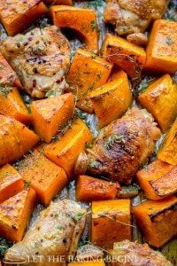 One Pan Chicken and Butternut Squash - super easy, super simple and super delicious! My new favorite fall dinner recipe! by LetTheBakingBeginBlog.com @Letthebakingbg