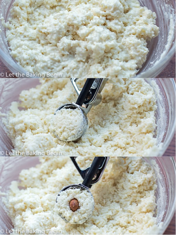 Mixing the coconut shredded with melted chocolate together and forming mini balls with an ice cream scooper. 