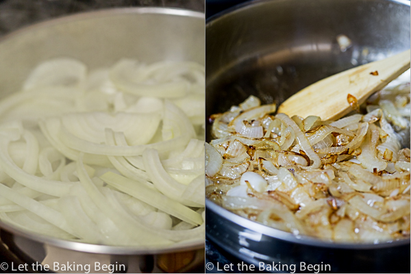 How to caramelize onions for this easy garlic barbecue pot roast recipe. 