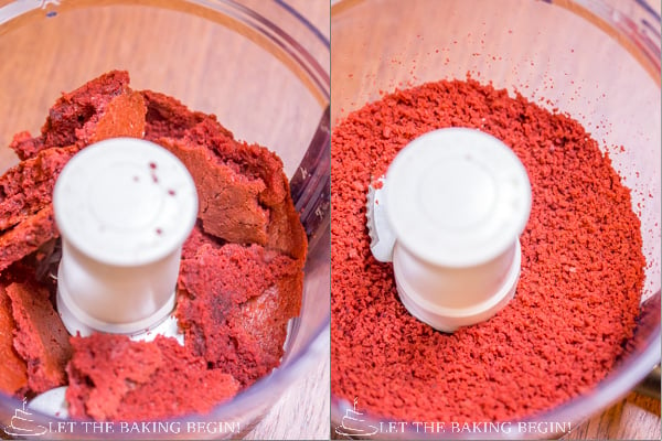 How to crumble cake tops with a food processor.