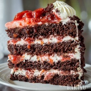 Black Forest Cake - Chocolate cake layers soaked with liqueur syrup, layered with Whipped Cream frosting and Cherry Filling| Let the Baking Begin!