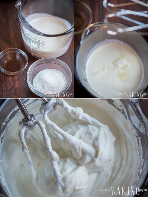 How to make the homemade whipped cream with heavy whipping cream, Splenda and vanilla. 
