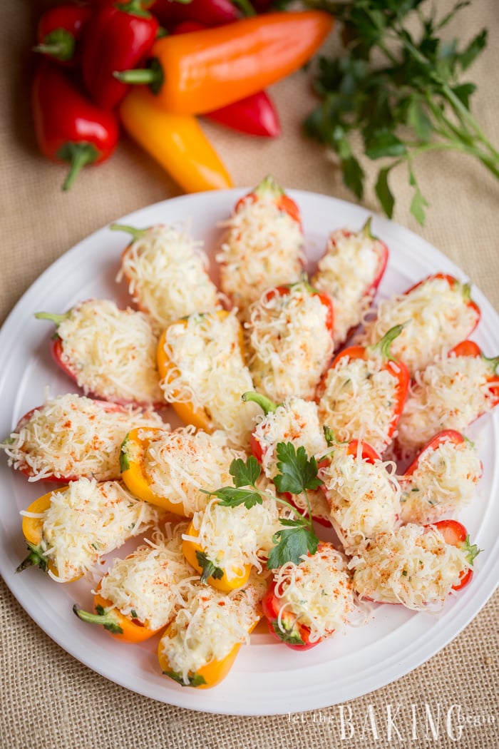 Mini Peppers stuffed with Egg and Cheese Spread Let the Baking Begin!