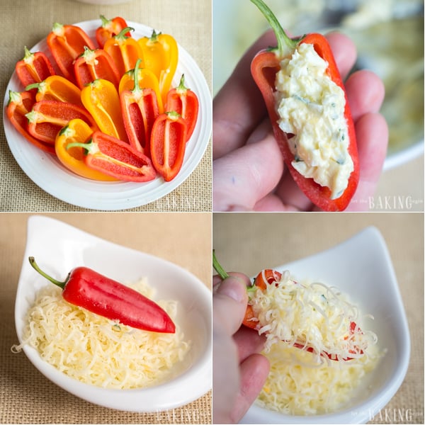 How to make mini peppers stuffed with egg and cheese. 