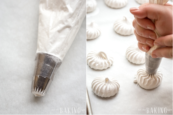 How to shape meringue on a baking sheet.