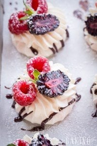 Mini Boccone Dolce - Meringue Nests with Vanilla Whipped Cream, Berries and Chocolate | Let the Baking Begin!