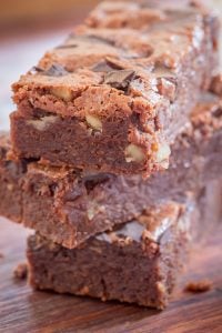 Step Away, Starbucks Brownies! - you've got nothing on this Double Chocolate Brownie that's fudgy, yet light with a sprinkle of walnuts to balance out the flavors. by Let the Baking Begin!