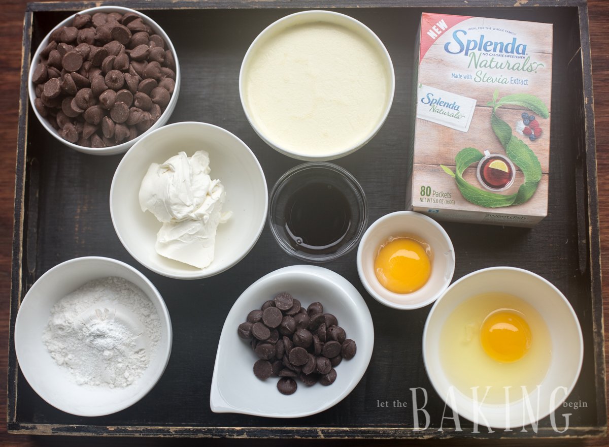 All the ingredients laid out for this great cheesecake brownie recipe. 