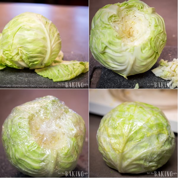 Prepare in cabbage for this cabbage roll recipe. 