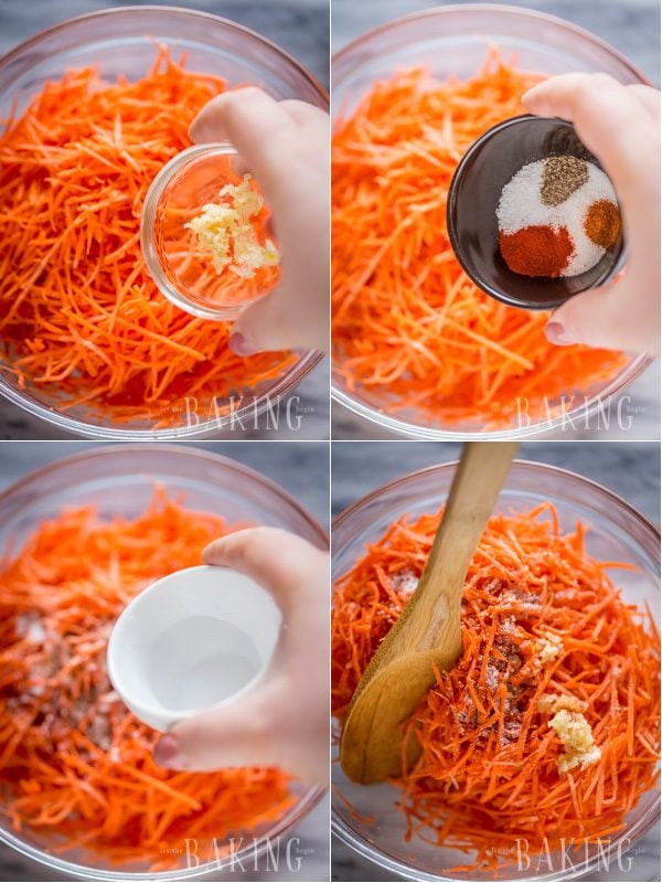 How to julienne the carrots and season the Korean carrot salad.