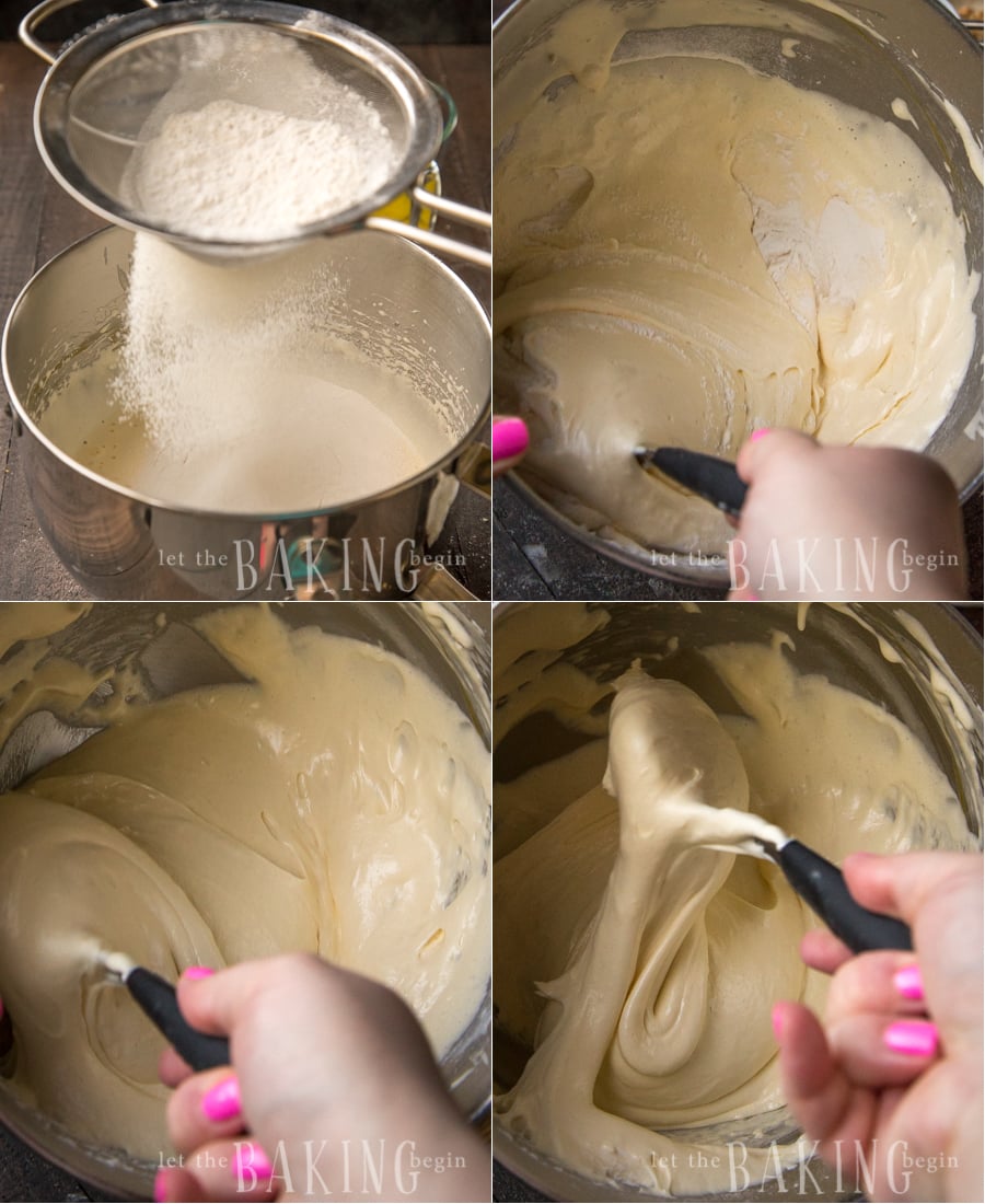 How to sift in the flour for the sponge cake batter. 