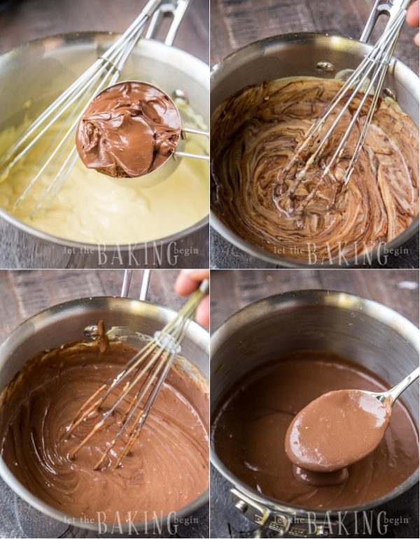 How to add nutella and mix until smooth.