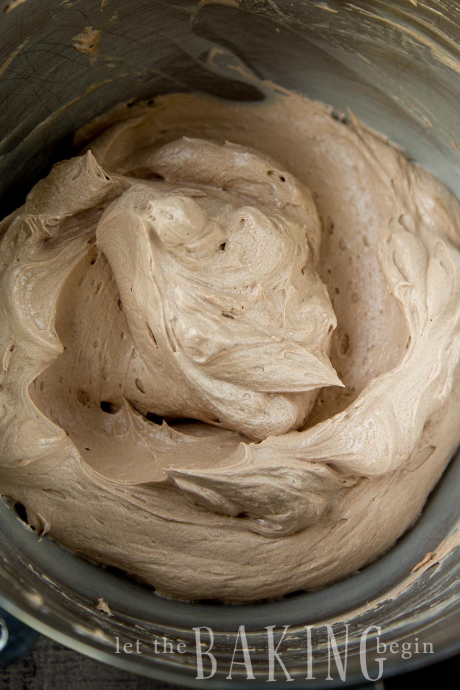 Buttercream in a mixing bowl.