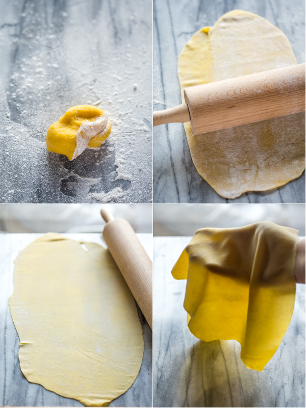 How to roll out homemade pasta dough into a thin circle. 