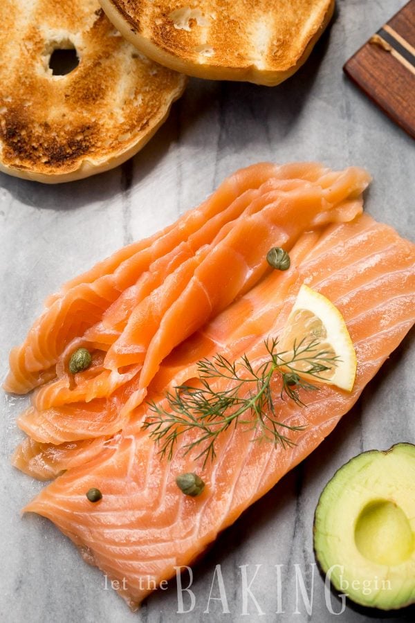 smoked salmon with fresh dill and capers