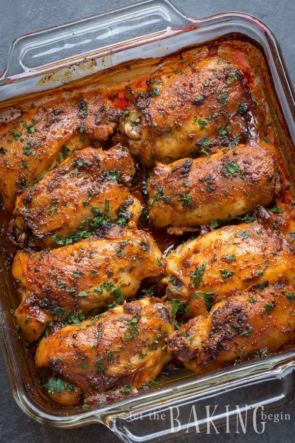Paprika Baked Chicken Thighs are Easy, Succulent, Skinless, Bone-in Chicken Thighs that are oven baked with a special blend of spices infused with Smoked Paprika and cayenne pepper. This is the best seasoning for chicken and the only one you will ever need to use. This is the best seasoning for chicken as it has a good kick of spiciness from the cayenne pepper and a ton of flavor