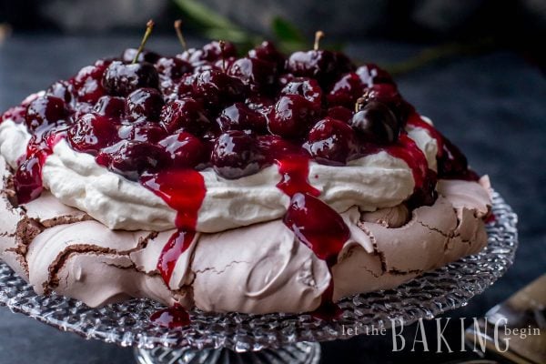 Chocolate Cherry Pavlova - perfect Father's day Dessert