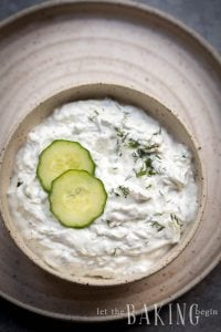 This quick tzatziki sauce can be made in minutes. It's healthy and full of protein thanks to greek yogurt, but you can also make with sour cream.