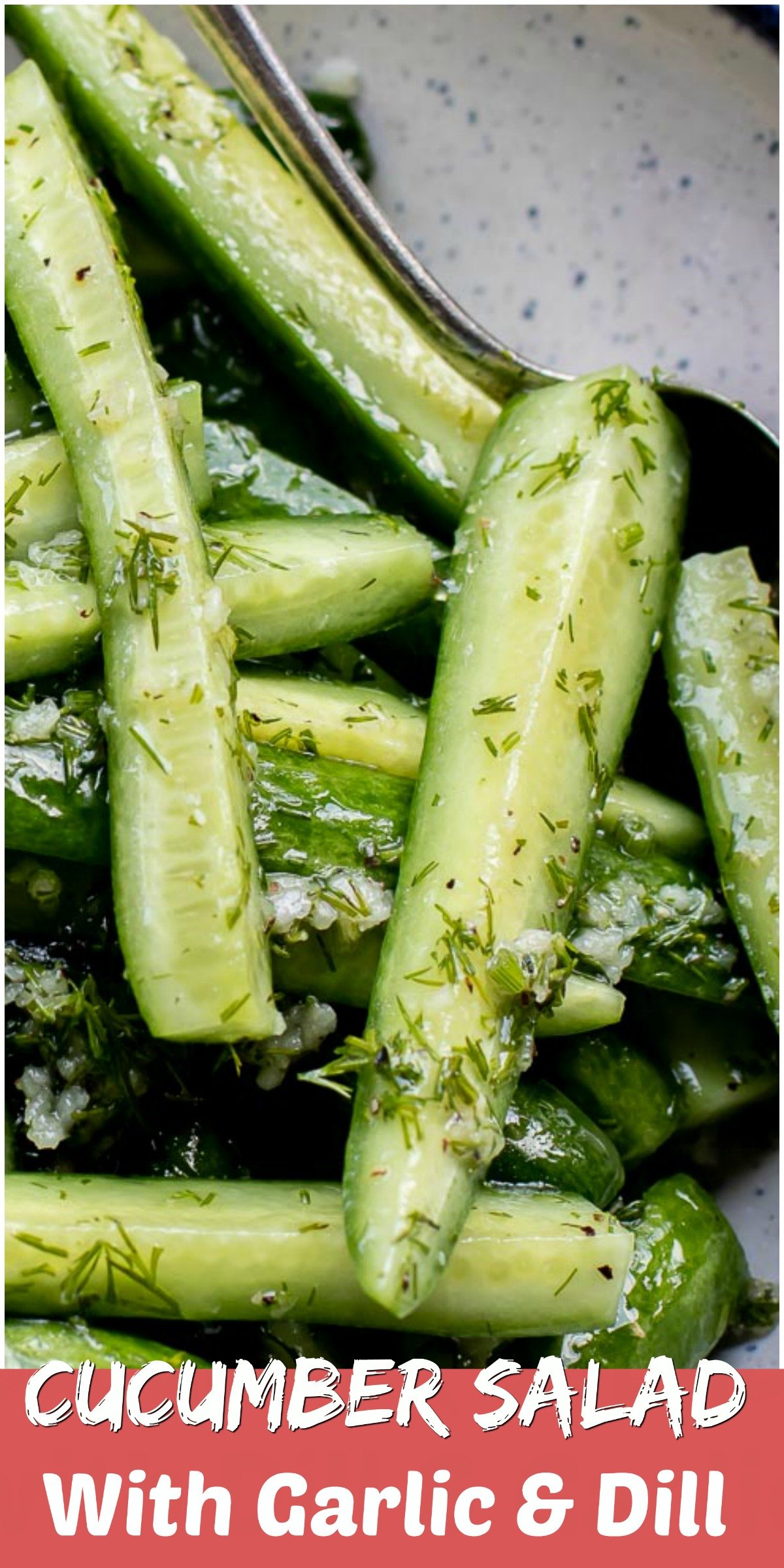 Cucumber Salad is a bite of summer in a bowl, it is fresh, crunchy and with just the right amount of kick from garlic, which makes it a perfect summer side dish. The Cucumber Dill Salad can be made ahead of time with no loss of flavor, which is a win-win in my book!
