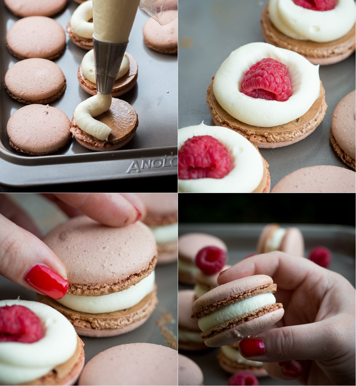 White Chocolate Raspberry Macarons - the tart raspberry adds the perfect balance to these sweet little meringue confections.