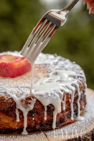 Quick Apple Cake is a version of the Apple Dump Cake where the dry ingredients are layered with shredded apples before being baked together into a layer apple cake. This is the perfect fall coffee cake that's quick, easy and tastes perfect with a cup of hot tea after on busy weeknight.