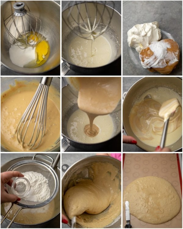 Step by step pictures of how to make the caramel cake roll.