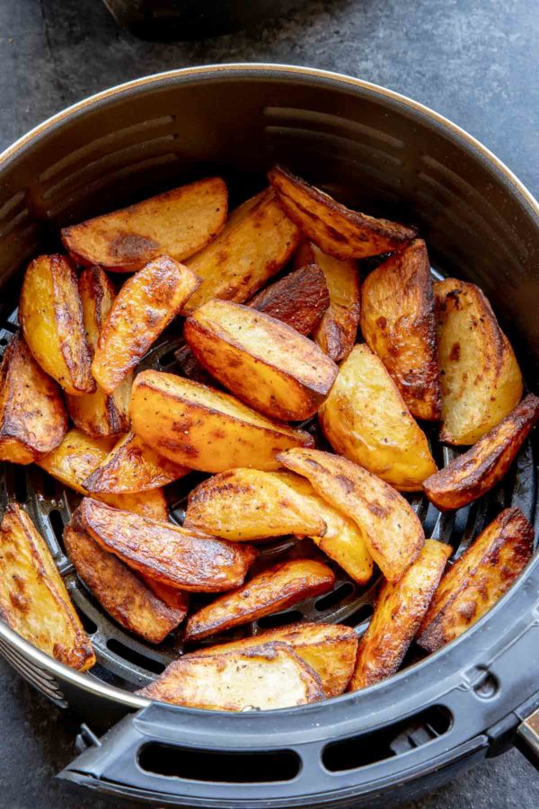 Crispy Roasted Potatoes can be reheated in the air fryer or the oven. 