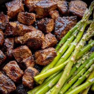Steak Bites - Juicy beef, seared over high heat in a cast iron skillet is the best way to cook steak quickly.