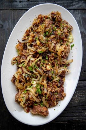 Fried Chicken Liver with fried onion