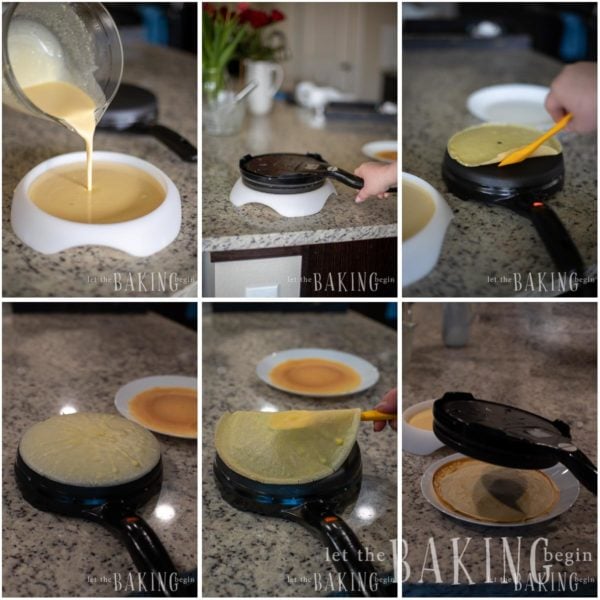 Visual step by step directions for how to make a blintz
