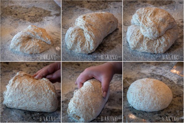 Visual step by step directions for making no-knead bread