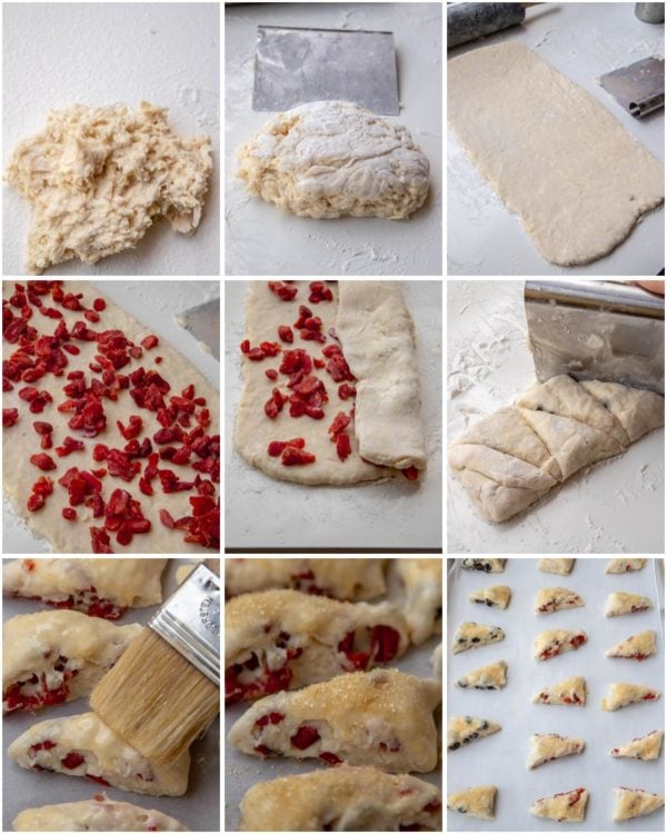 How to make strawberry scones step by step.