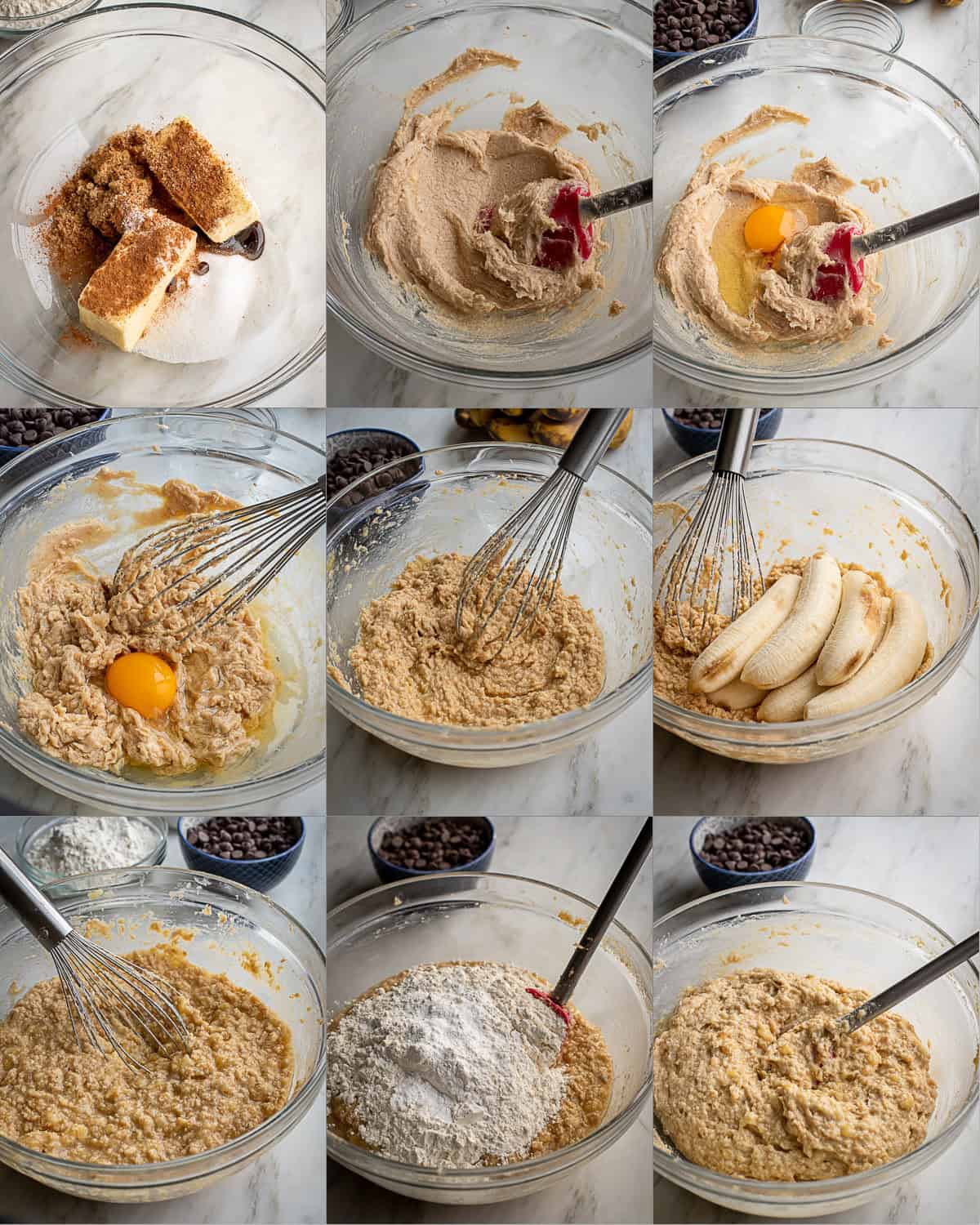 Banana Bread Recipe Step-by-step photos of making banana bread, from creaming the butter and sugar to folding in the flour
